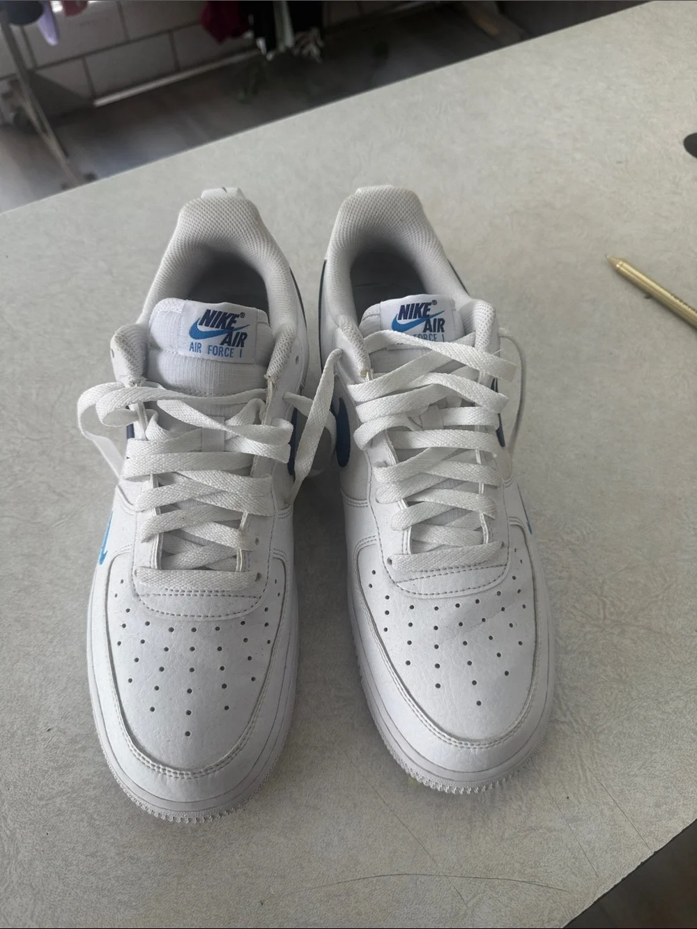 Nike Air Force 1 Low White with Blue Accents
